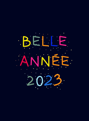 Carte Belle nouvelle année 2023 multicolore Carte de voeux 2023 