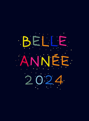 Carte Belle nouvelle année 2024 multicolore Carte de voeux 2024 