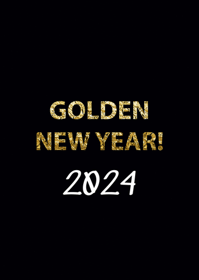 Carte Golden New Year Carte bonne année 2023 en plusieurs langues