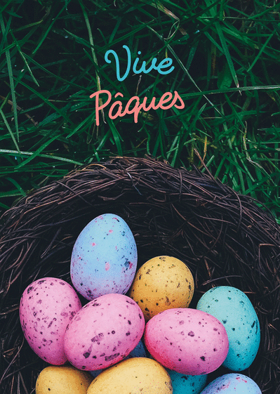 Carte Vive Pâques et oeufs multicolores Carte de Pâques