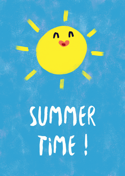 Carte Summer time Carte postale de Juillet et d'été