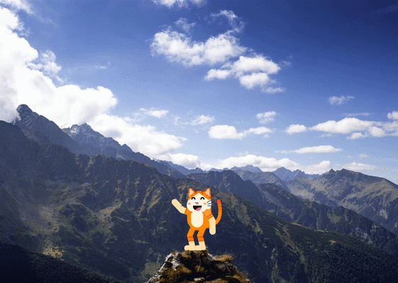Carte  postale du chat à la montagne Carte postale de Juillet et d'été