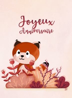Carte  anniversaire Panda roux Carte anniversaire enfant