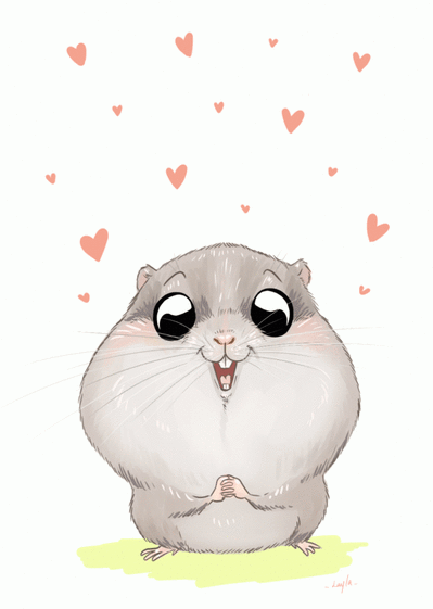 Carte amour de petit Hamster Carte Saint-Valentin mignonne