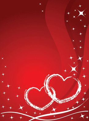 Carte Coeurs sur fond rouge Carte de fiançailles