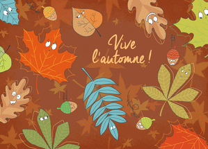 Carte Vive les feuilles d`automne Carte de Novembre