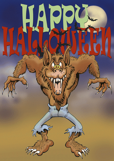 Carte Loup-garou d`Halloween Carte halloween
