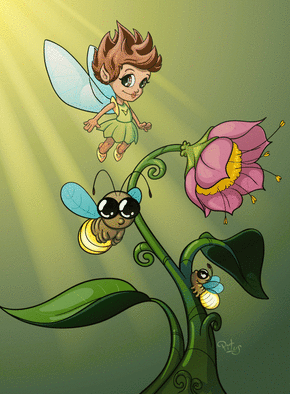 Carte La petite fée et les abeilles Carte fantasy