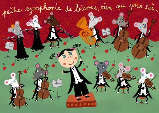 Carte Symphonie de bisous Carte saint valentin