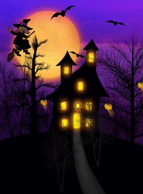 Carte Maison de sorciere Carte halloween