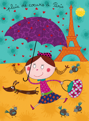 Carte Pluie de coeurs à Paris Carte postale de Paris