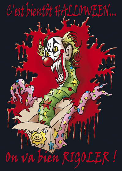 Carte Clown Maléfique pour Halloween Carte halloween