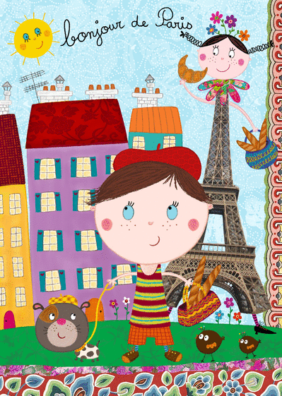 Carte Poulbot bonjour Paris Carte postale de Paris