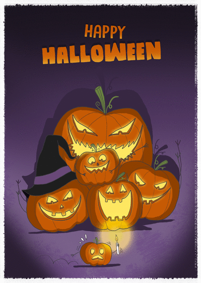 Carte Citrouilles d`Halloween fun Carte halloween