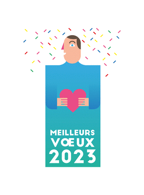 Carte Meilleurs voeux 2023 et confettis design Carte de voeux design 2023