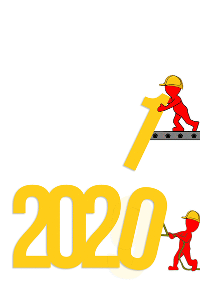 Carte Petits ouvriers de la nouvelle année 2021 Carte de voeux entreprise bâtiment 2021