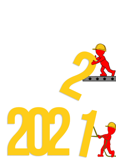 Carte Petits ouvriers de la nouvelle année 2022 Carte de voeux entreprise bâtiment 2022