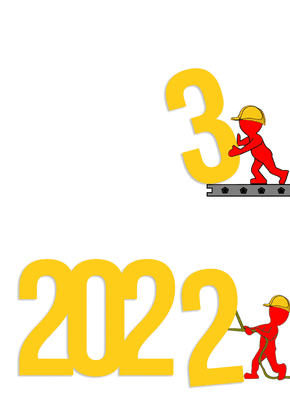 Carte Petits ouvriers de la nouvelle année 2023  Carte de voeux entreprise bâtiment 2023