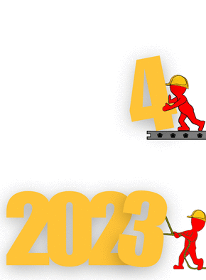 Carte Petits ouvriers de la nouvelle année 2024  Carte de voeux entreprise bâtiment 2024