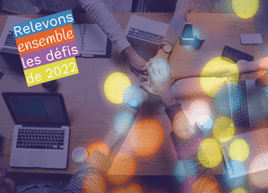 Carte Relevons les défis ensemble en 2022 Carte de voeux entreprise informatique 2022