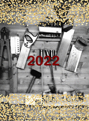 Carte Des outils pour la nouvelle année 2022 Carte de voeux entreprise bâtiment 2022
