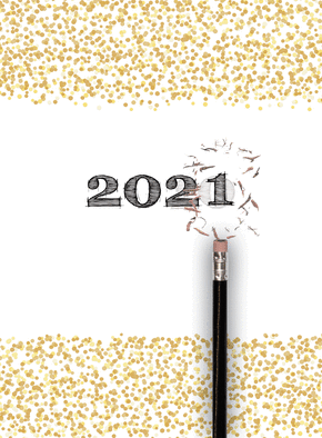 Carte Gomme de la nouvelle année 2021 Carte de voeux entreprise originale 2021