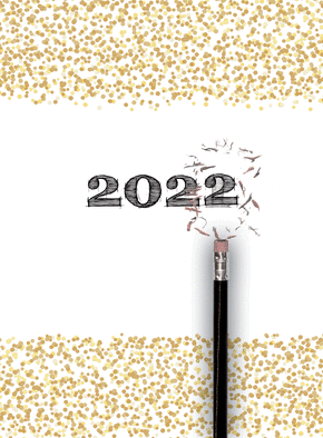 Carte Gomme de la nouvelle année 2022 Carte de voeux entreprise originale 2022