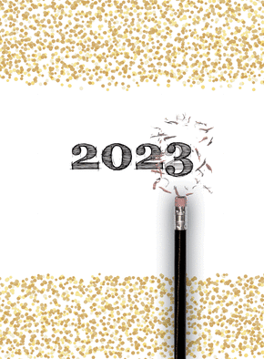 Carte Gomme de la nouvelle année 2023  Carte de voeux entreprise originale 2023