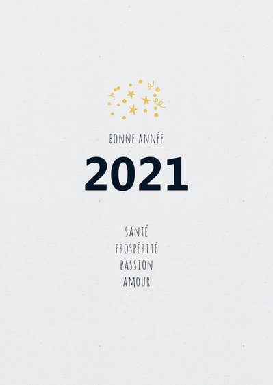 Carte Bonne année 2021 sobre et élégante Carte de voeux 2021