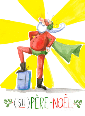 Carte Su-père Noël Carte de Noël humour