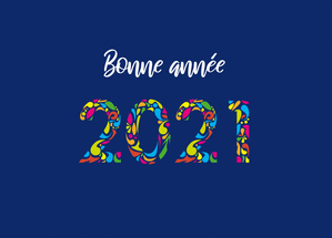 Carte Nouvelle année toute en couleur Carte de voeux design 2021