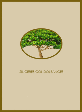 Carte Condoléances et arbre vert Carte condoléances