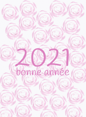 Carte bonne année 2022 sur fond de roses Carte de voeux 2022 avec des fleurs