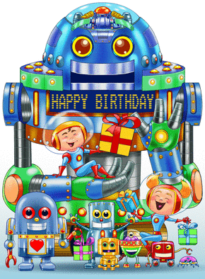 Carte Robot géant d`anniversaire Carte anniversaire enfant
