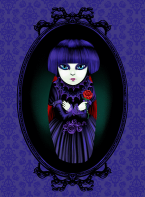 Carte Gothique aux yeux violets Carte halloween