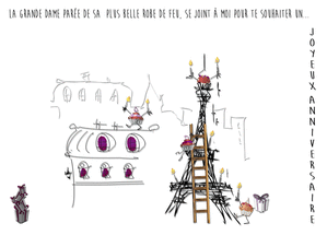 Carte Joyeux anniversaire de la tour Eiffel Carte anniversaire