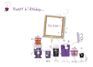 Carte Happy birthday des petits cadeaux Carte joyeux anniversaire en plusieurs langues