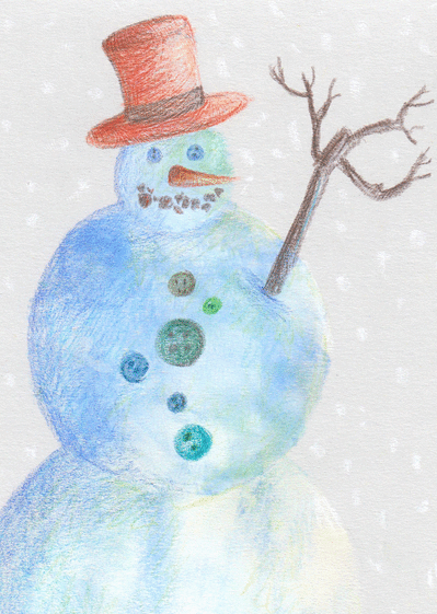 Carte Monsieur bonhomme de neige Carte de Février et d'hiver