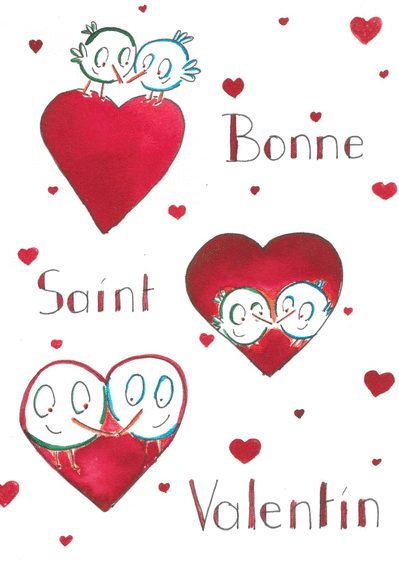 Carte Saint valentin et tendresse Carte Saint-Valentin mignonne