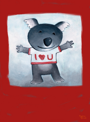 Carte Le Koala amoureux Carte Saint-Valentin mignonne