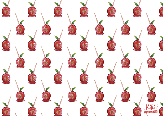 Carte Pommes d`amour de Saint Valentin Carte Saint Valentin personnalisée