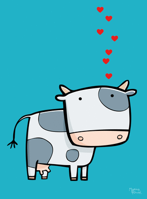 Carte Jolie comme une vache amoureuse Carte Saint Valentin humour