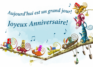 Carte Anniversaire et bande de joyeux caméléons Carte anniversaire humour