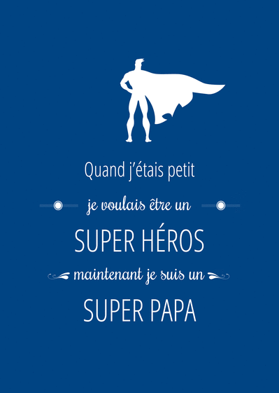 Carte Super héro super papa Carte mon papa est un super héros
