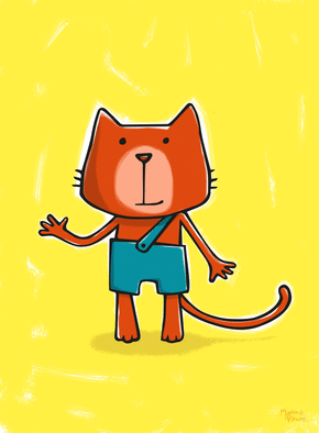 Carte Un bonjour du chat roux Carte pour dire bonjour