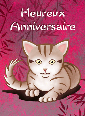 Carte Heureux anniversaire chaton Carte anniversaire chat