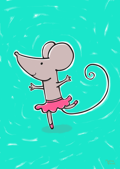 Carte Petite souris danseuse Carte d'animaux