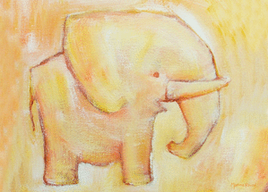 Carte Une peinture d`éléphant Carte d'animaux