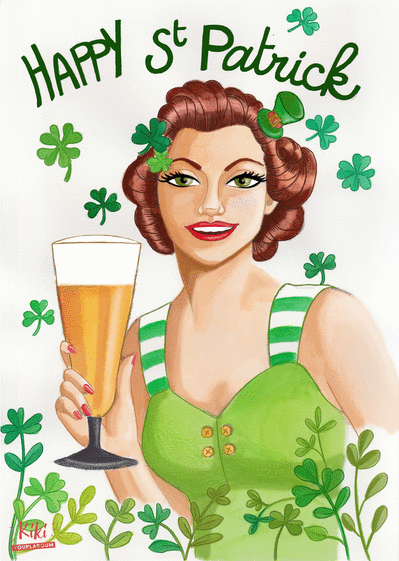 Carte Happy St Patrick et bonne bière Carte Saint Patrick