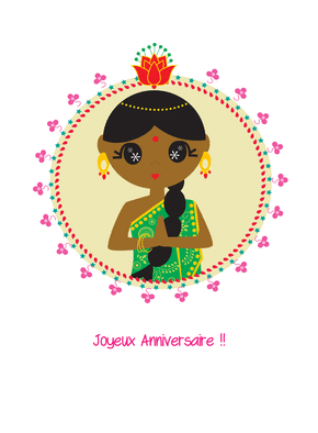Carte Joyeux Anniversaire Zen Et Princesse Indienne Envoyer Une Carte Anniversaire Des 0 99 Merci Facteur